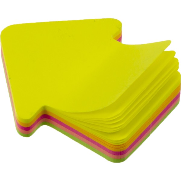 Блок для заміток з липким шаром 45х50мм 80 аркушів неонової мікс Economix Стріла (12) Е20951