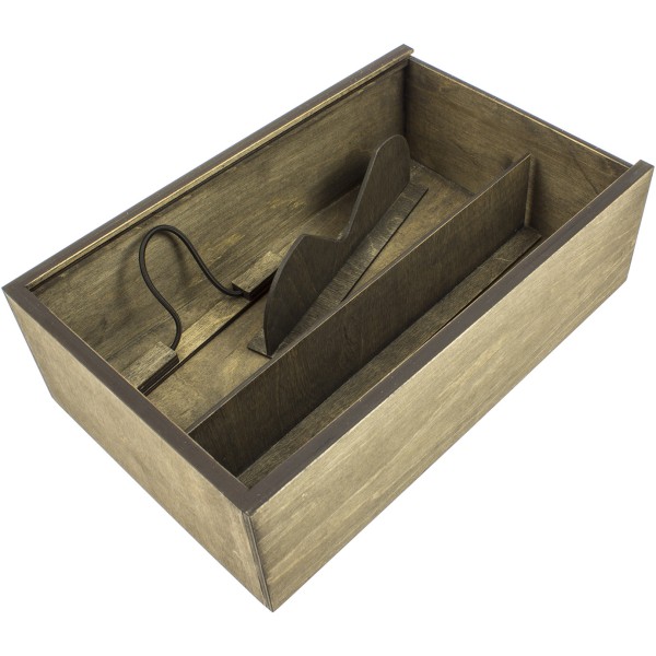 Коробка для напоїв 38х23х12см фанера лакована