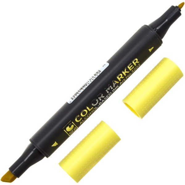 Маркер художественный двусторонний STA пастельно-желтый (6) 3202-37