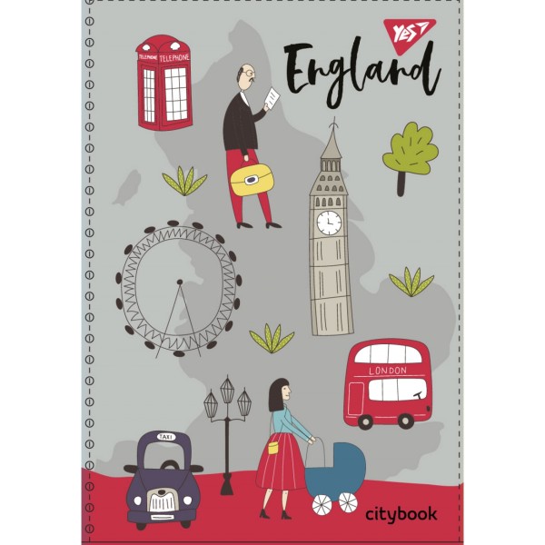 Блокнот на пружині A5 80 аркушів клітинка пластикова обкладинка European countries Yes (6) (60) №681837