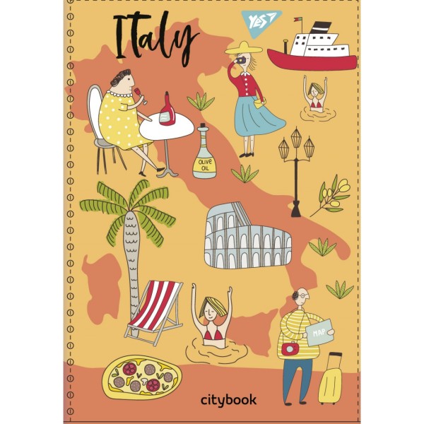 Блокнот на пружині A5 80 аркушів клітинка пластикова обкладинка European countries Yes (6) (60) №681837