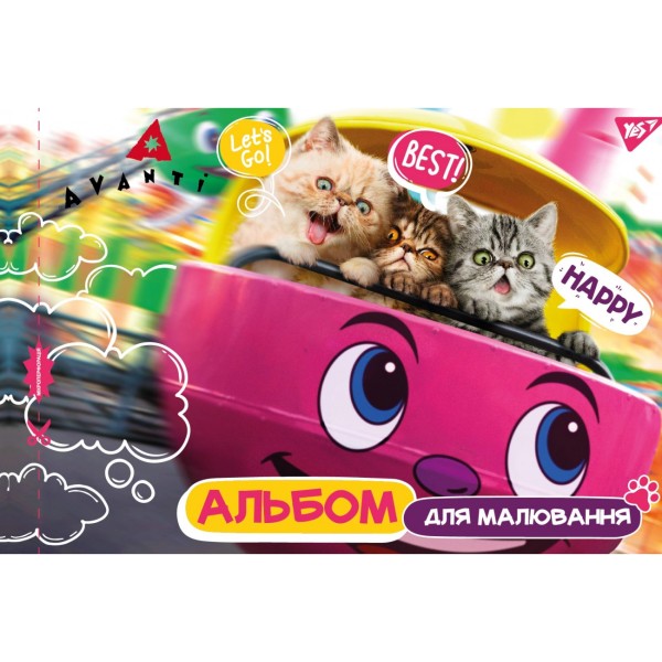 Альбом для малюв. на скобі 28/100 А4 з перфор. (для дівчаток) №130487/Yes/(6)(84)