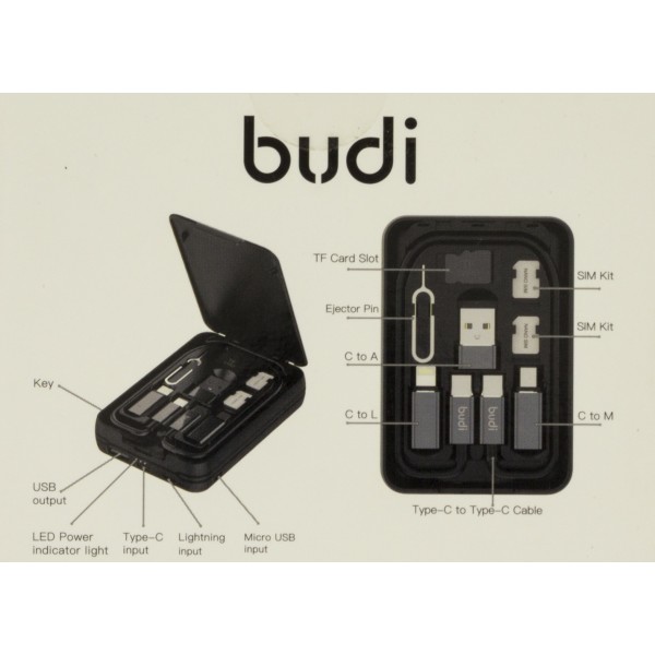 УМБ Budi Power Bank Multi Functional Box 5000mAh 10W 2.1A black з безпровідною зарядкою Breidon №PB515PB 