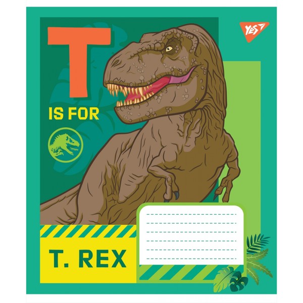 Зошит 12 аркушів клітинка YES Jurassic World (25) (500) №766194  