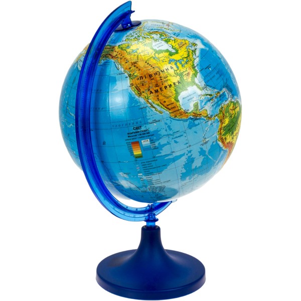 Глобус 250 мм фізичний, 1:5000000 в коробці №0614  