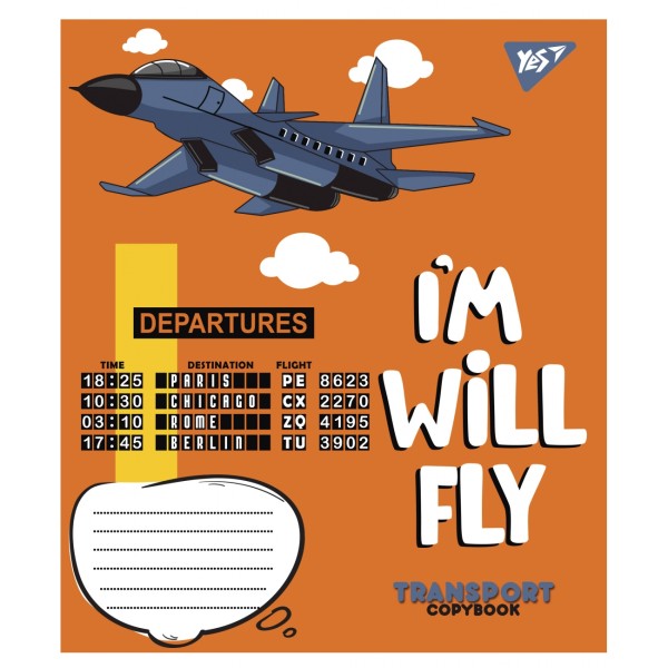 Зошит 12 аркушів лінія 1В Transport (25) (500) №765807  