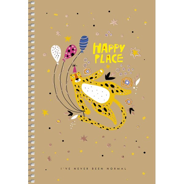 Блокнот пруж. А5 96арк. кліт. карт. "Student" крафт,тиснення №A5-SC-096-6101K/Школярик/(3)(54)