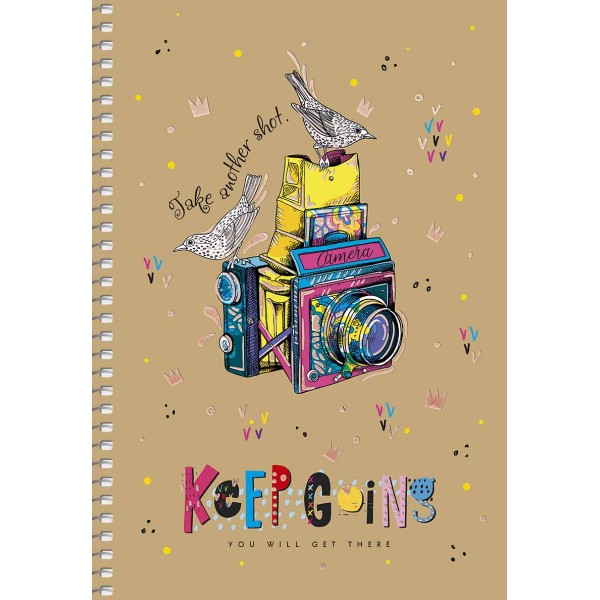 Блокнот пруж. А5 96арк. кліт. карт. "Student" крафт,тиснення №A5-SC-096-6101K/Школярик/(3)(54)