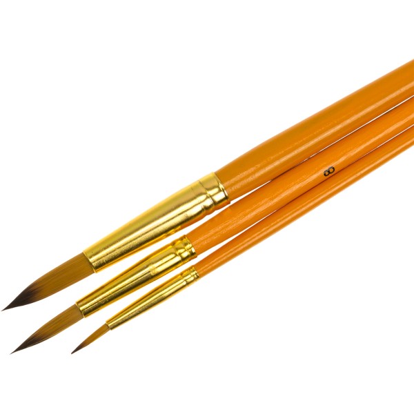 Набір пензлів 3шт "Maxi" №MX60874 синтетика (круглі 2,8,12) коротка ручка