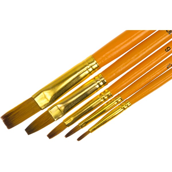 Набір пензлів 5шт "Maxi" №MX60876 синтетика (пласкі 2,3,6,10,12) коротка ручка