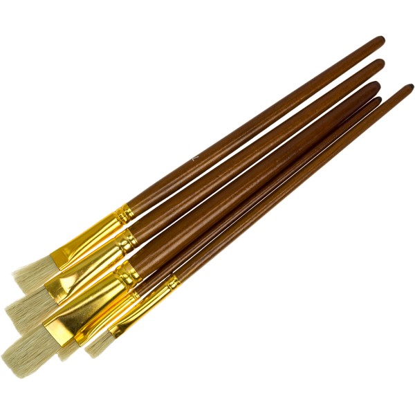 Набір пензлів 5шт "Maxi" №MX60879 ворс щетина (пласкі 3,5,7,9,10) коротка ручка(24)