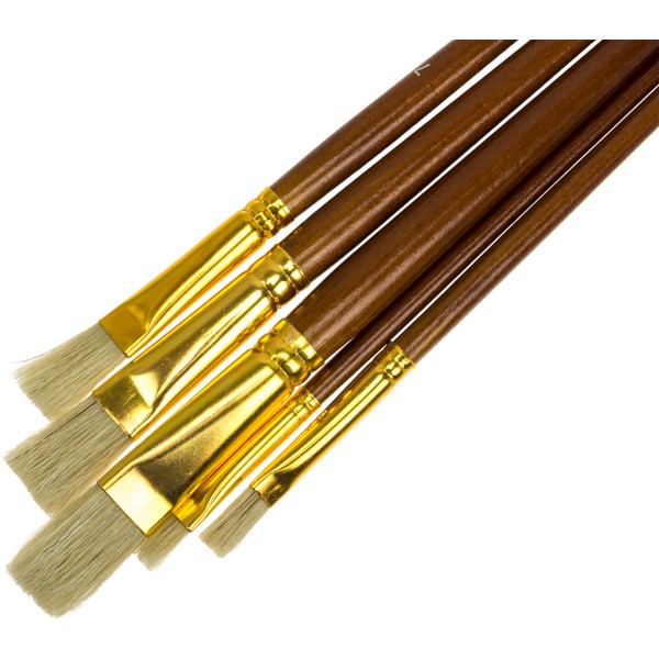 Набір пензлів 5шт "Maxi" №MX60879 ворс щетина (пласкі 3,5,7,9,10) коротка ручка(24)