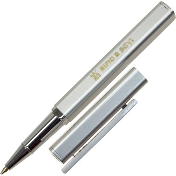 Ручка рол. "Optima" №O10295-1P "Вірю в ЗСУ!" корпус сріблястий квадр.форми