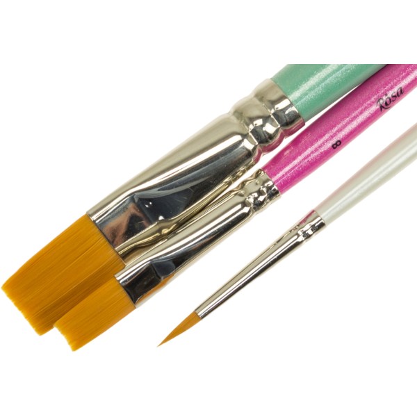 Набір пензлів художніх 3 шт Rosa Start (Синтека,плоска,кругла 2,8,20) (10) 2/8181