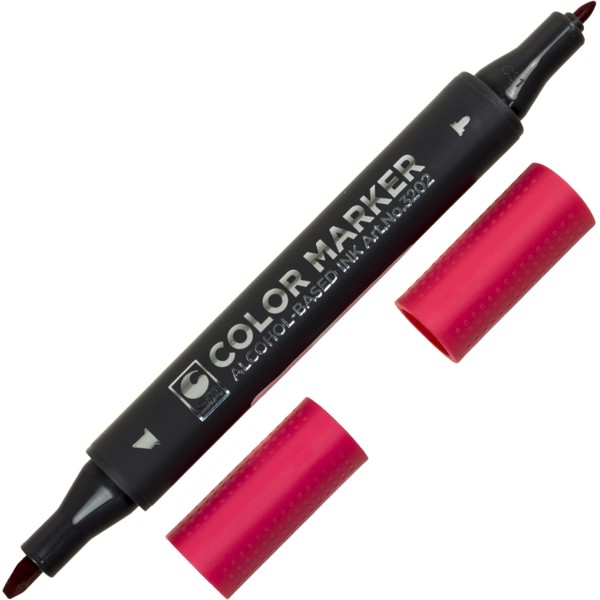 Маркер художественный двусторонний STA ярко-красный (6) 3202-4