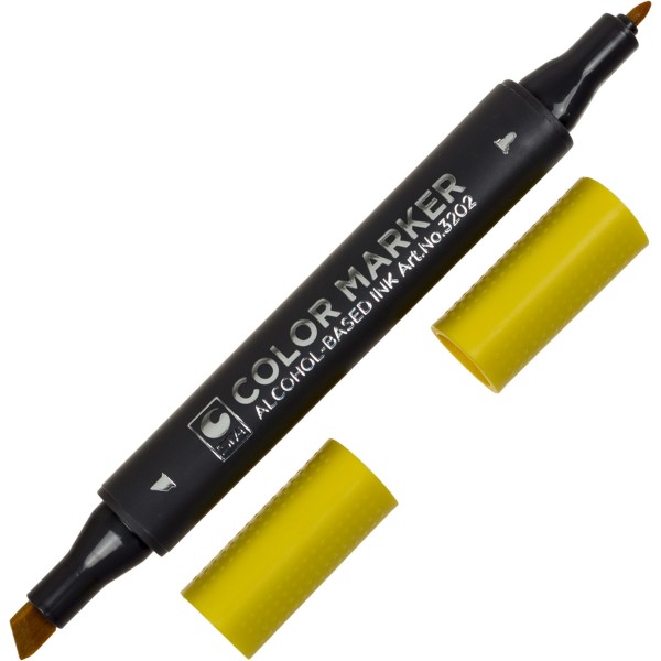 Маркер художественный двусторонний STA желтый подсолнух (6) 3202-44