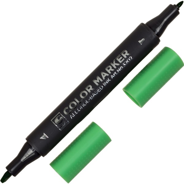 Маркер художественный двусторонний STA ярко-зеленый (6) 3202-46