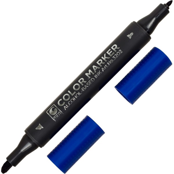 Маркер худож. двостор. "STA" №3202-72 Napoleon синій(6)