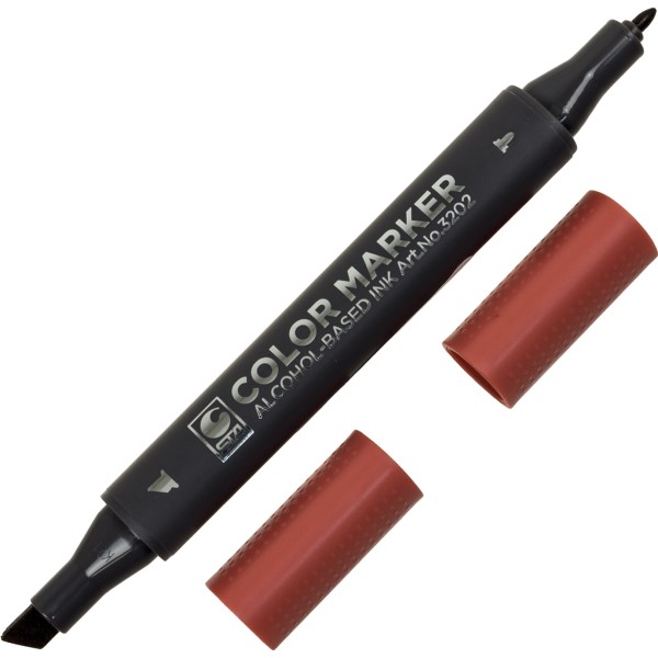 Маркер худож. двостор. "STA" №3202-94 коричнева цегла(6)