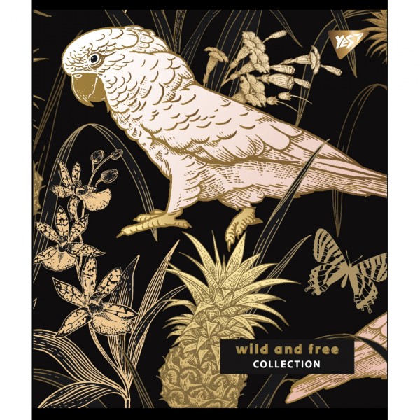 Зошит А5 YES 96арк. кліт. мат. ВДЛ+ УФ-виб+Pantone Gold "Wild and free" №766902(5)(60)
