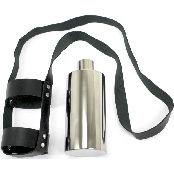 Фляга металева в шкіряному чохлі №AB-2