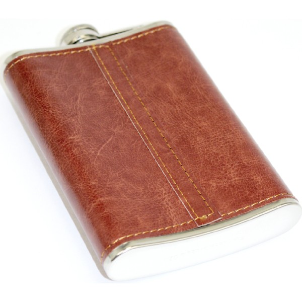 Фляга металева в шкірі "Україна" 256мл №UKR-5(9)