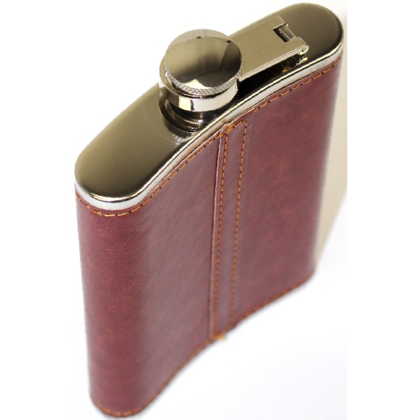 Фляга металева в шкірі "Україна" 256мл №UKR-5(9)