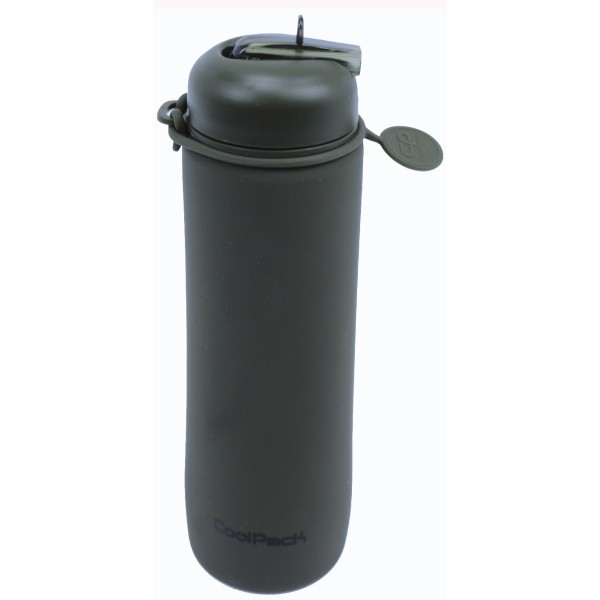 Пляшка для води силікон. Pump 600мл оливкова №Z14640