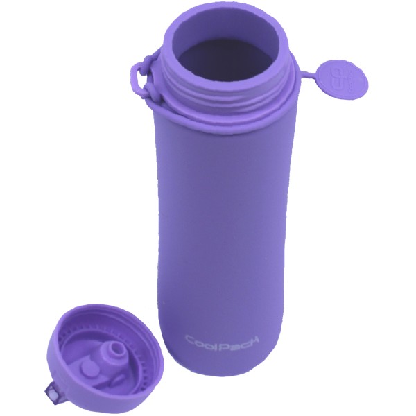 Пляшка для води силікон. Pump 600мл пудрово-фіолетовий №Z14648