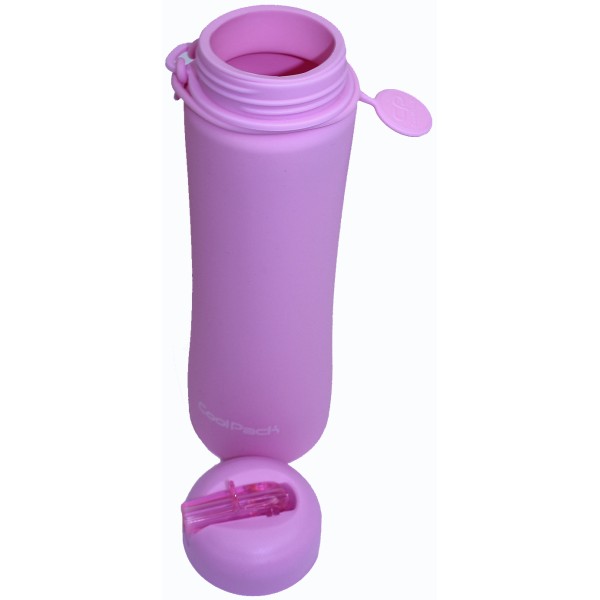 Пляшка для води силікон. Pump 600мл пудрово-рожевий №Z14647