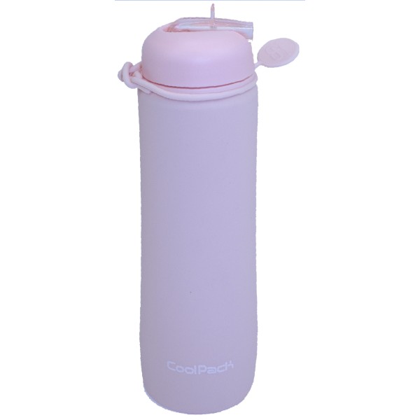 Пляшка для води силікон. Pump 600мл пудрово-персиковий №Z14650
