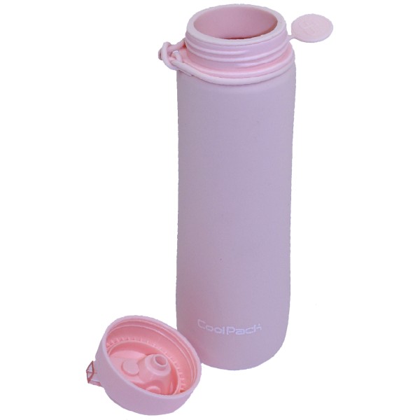 Пляшка для води силікон. Pump 600мл пудрово-персиковий №Z14650