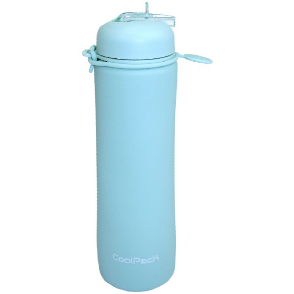 Пляшка для води силікон. Pump 600мл пудрово-м'ятний №Z14645