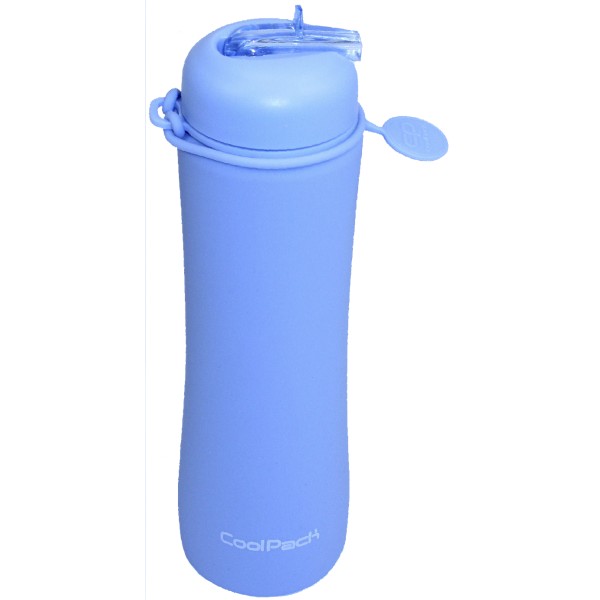 Пляшка для води силікон. Pump 600мл пудрово-блакитний №Z14646