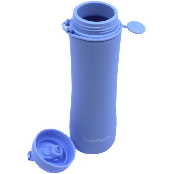 Пляшка для води силікон. Pump 600мл пудрово-блакитний №Z14646