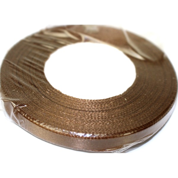 Стрічка атлас 0,5см/22м (шоколадна)(10)