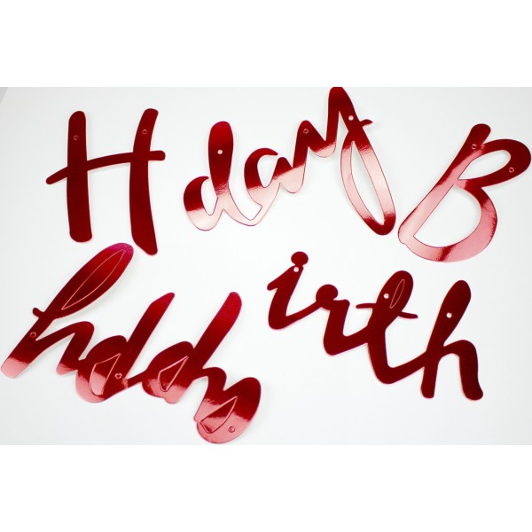 Гірлянда "Happy Birthday" червона №80204(12)