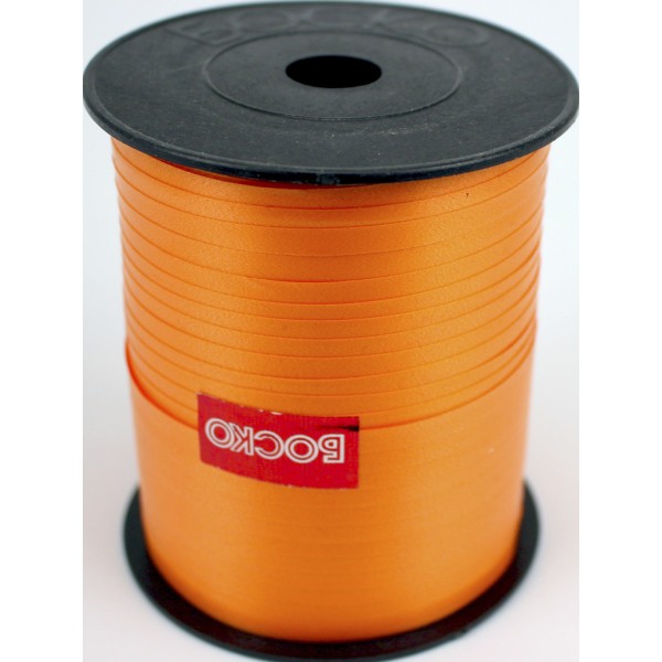 Стрічка фольгована для повітряних кульок та декору помаранчева 225м