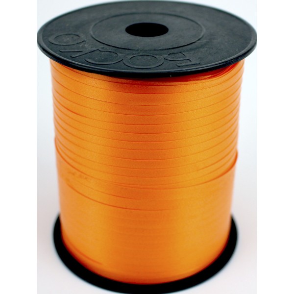 Стрічка фольгована для повітряних кульок та декору помаранчева 225м