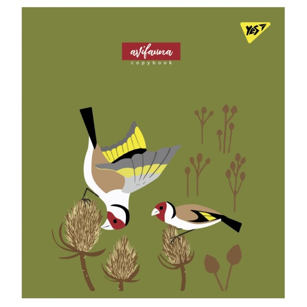 Зошит А5 YES 12арк. кліт. мат. ВДЛ+ УФ-виб "Avifauna" №766791(10)(250)