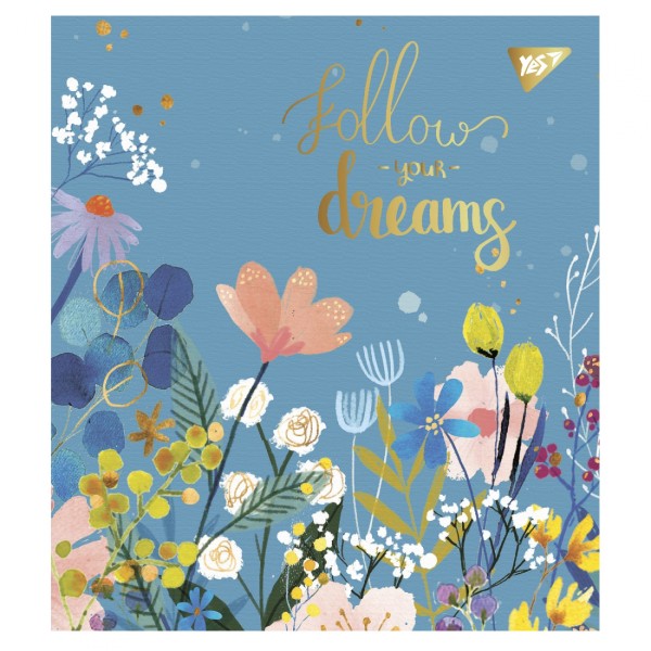Зошит А5 YES 48арк. лін. мат. ВДЛ+ УФ-виб+Pantone Gold "Follow your dreams" №766888(5)(100)