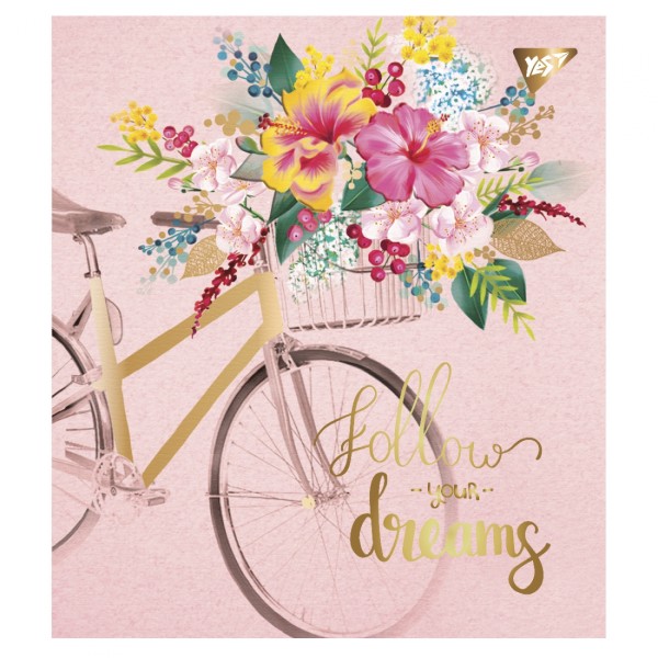 Зошит А5 YES 48арк. лін. мат. ВДЛ+ УФ-виб+Pantone Gold "Follow your dreams" №766888(5)(100)