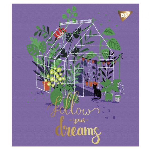 Зошит А5 YES 48арк. лін. мат. ВДЛ+ УФ-виб+Pantone Gold "Follow your dreams" №766888(5)(100)