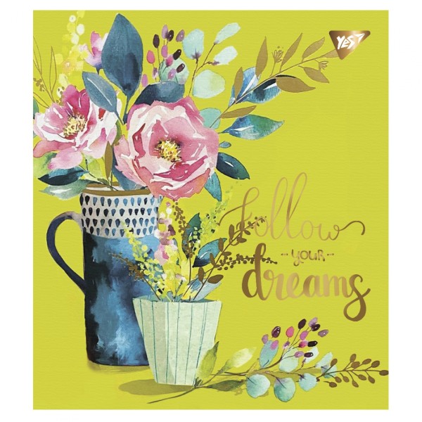 Зошит А5 YES 48арк. лін. мат. ВДЛ+ УФ-виб+Pantone Gold "Follow your dreams" №766888(5)(100)