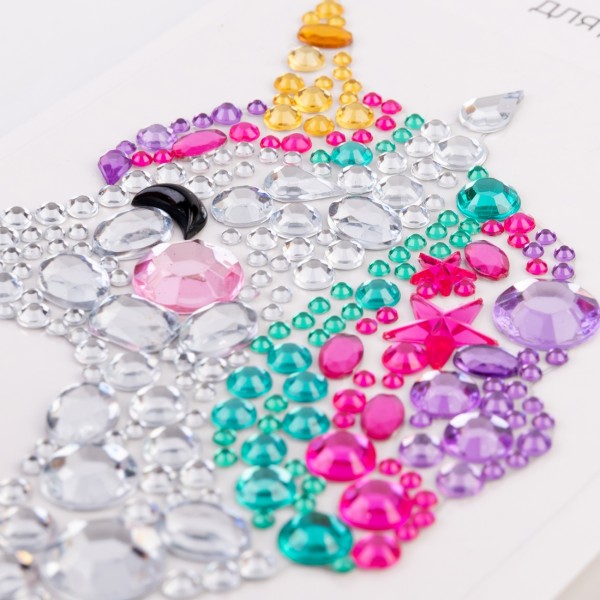 Аплікація зі стразів самокл. "Santi" Єдиноріг 7х9см №743025(12)