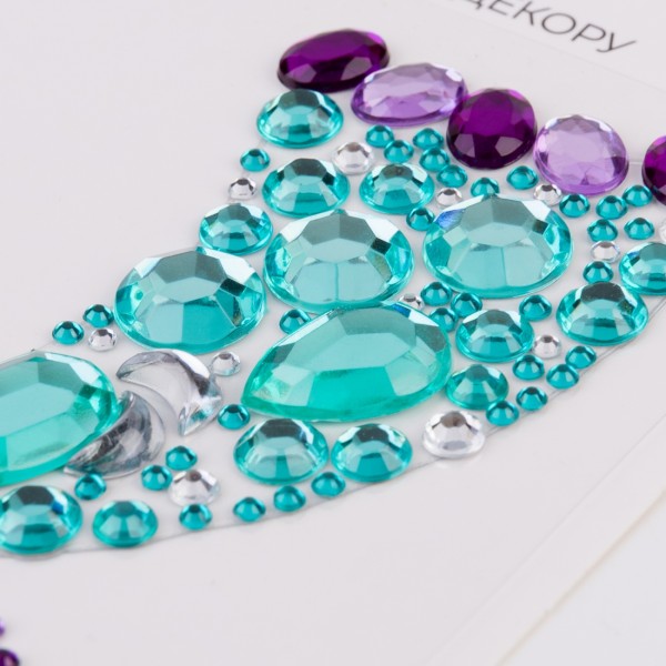 Аплікація зі стразів самокл. "Santi" Русалонька 7х9см №743024(12)