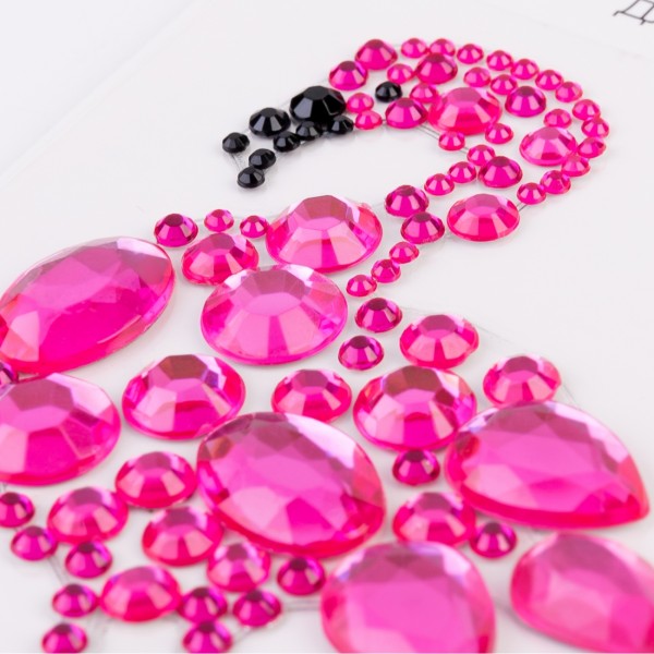 Аплікація зі стразів самокл. "Santi" Фламінго 6х10см №743026(12)