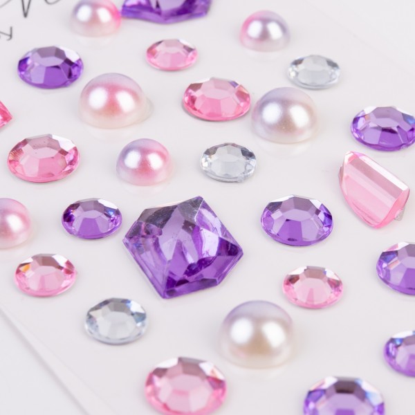 Стрази самокл. "Santi" "Mix" рожеві,бузкові, 34шт №742997(12)