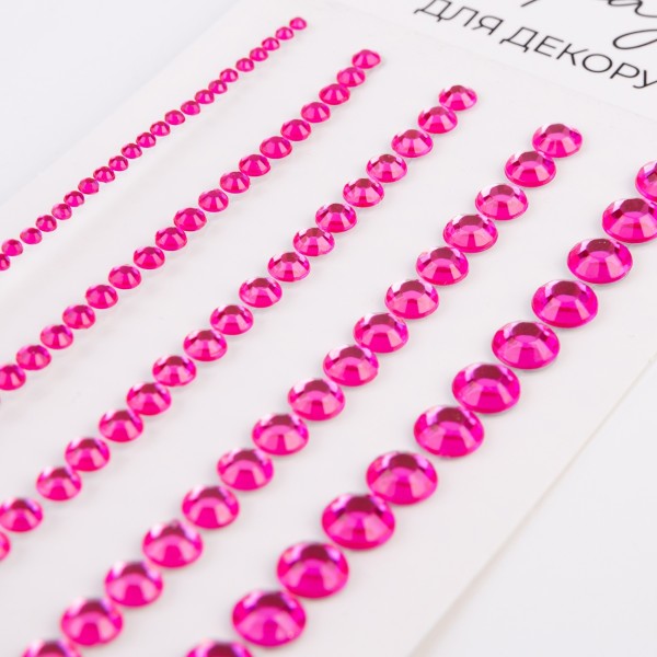 Стрази самокл. "Santi" темно-рожеві, 146шт №743017(12)