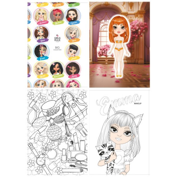 Книжка-розмальовка А4 8арк. "Мандарин" з наліпками №23269(20)